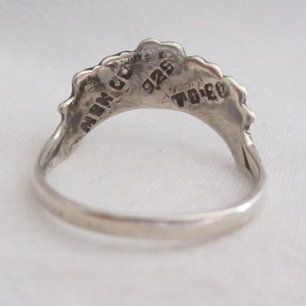 Vintage Mexico Silver ED Turquoise Inlay Ring - Picture 2 of 2